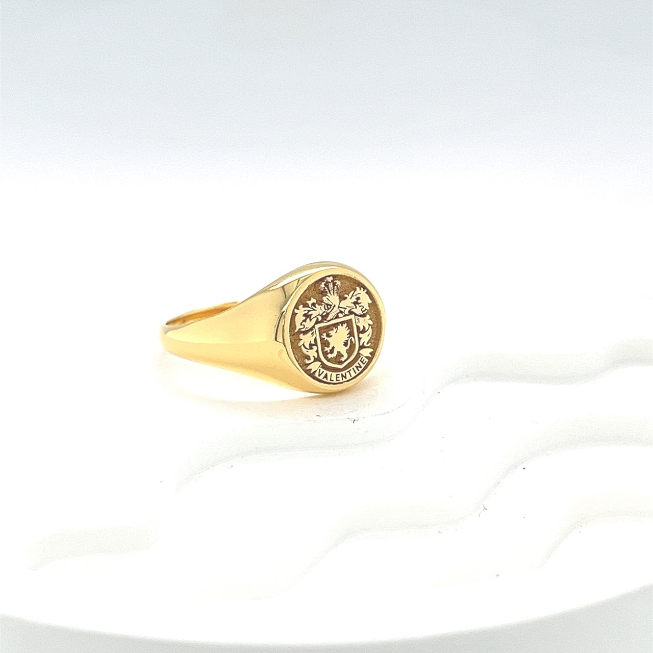 Solid Gold Custom Engraved Signet Ring