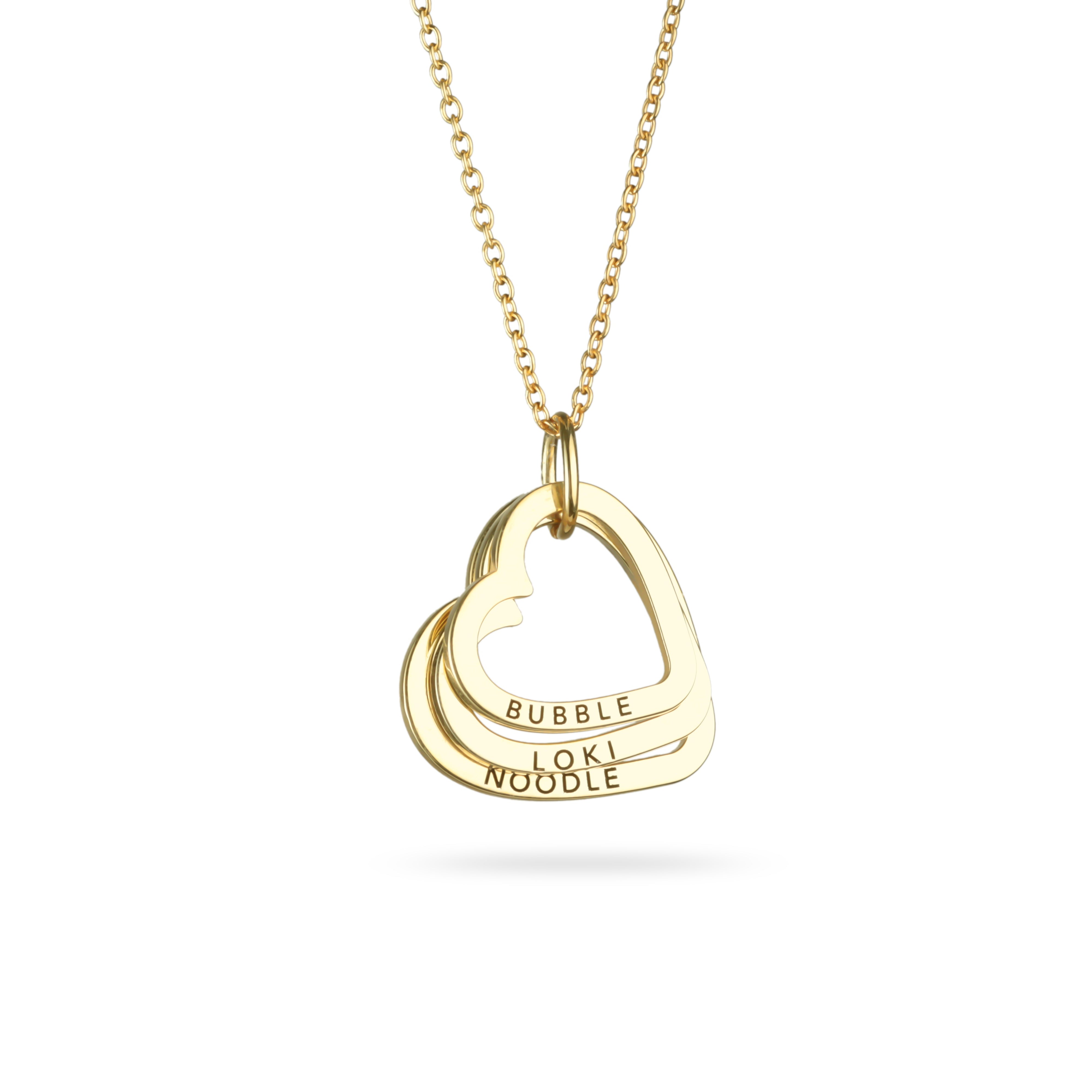 Engraved Heart Family Name Necklace