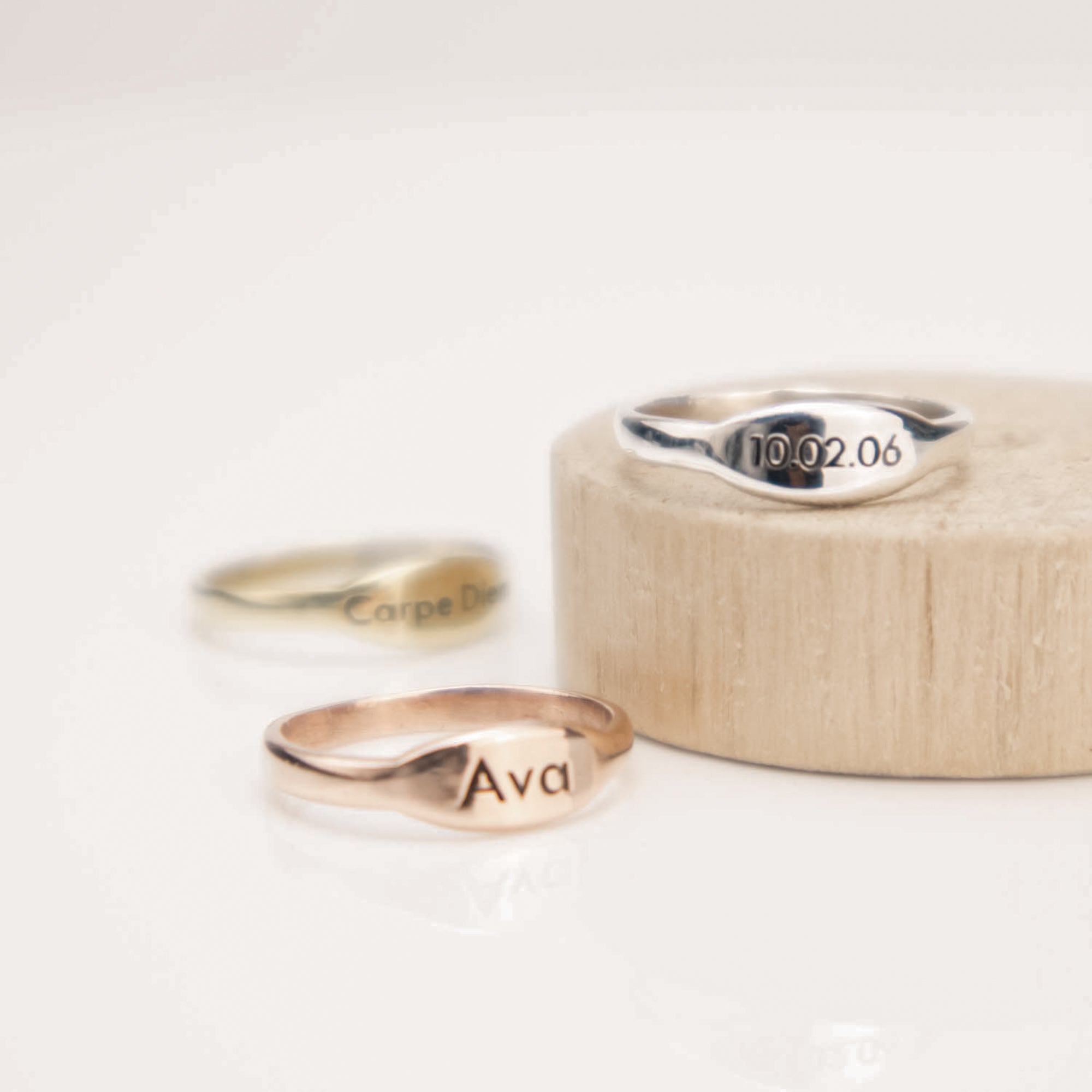 Engraved Dainty Name Ring