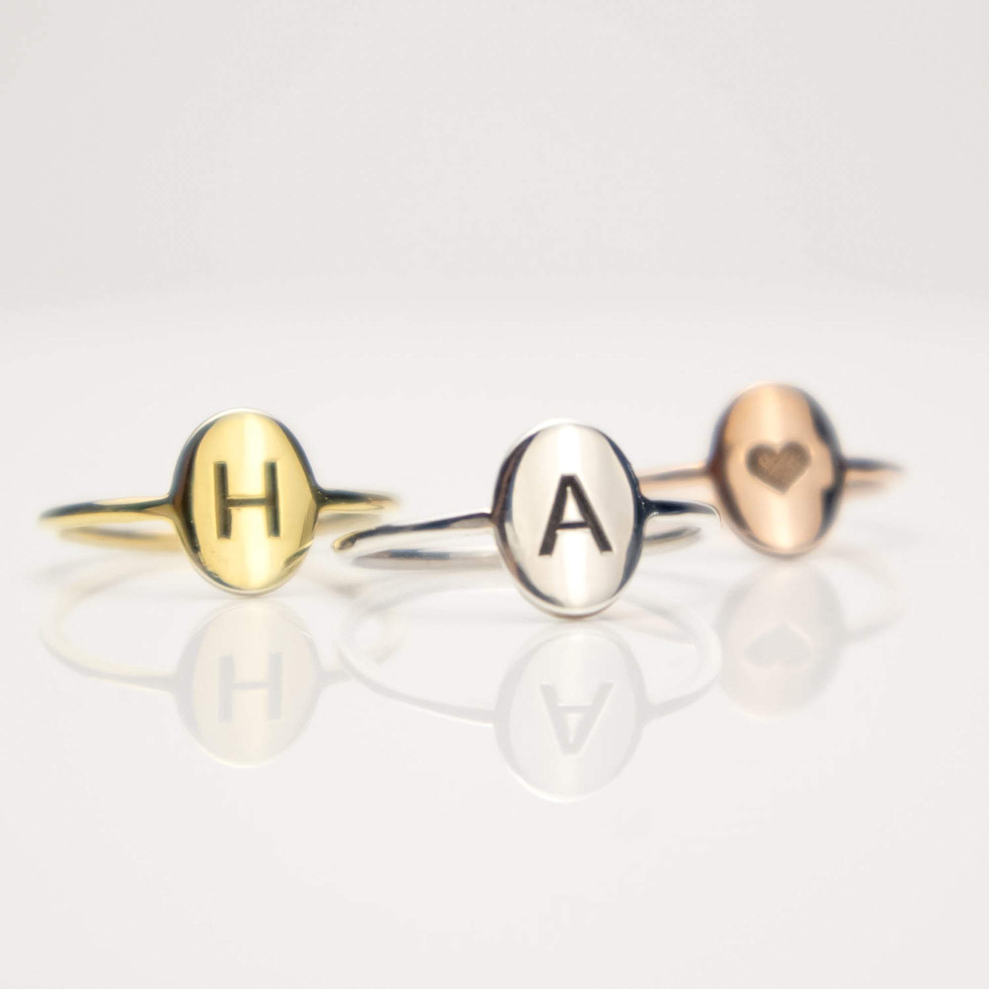 Dainty Signet Ring With Letter