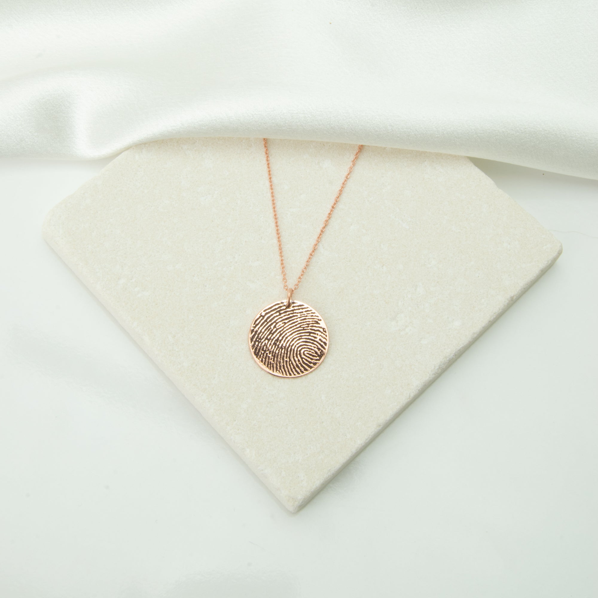 Fingerprint & Handwriting Coin Necklace
