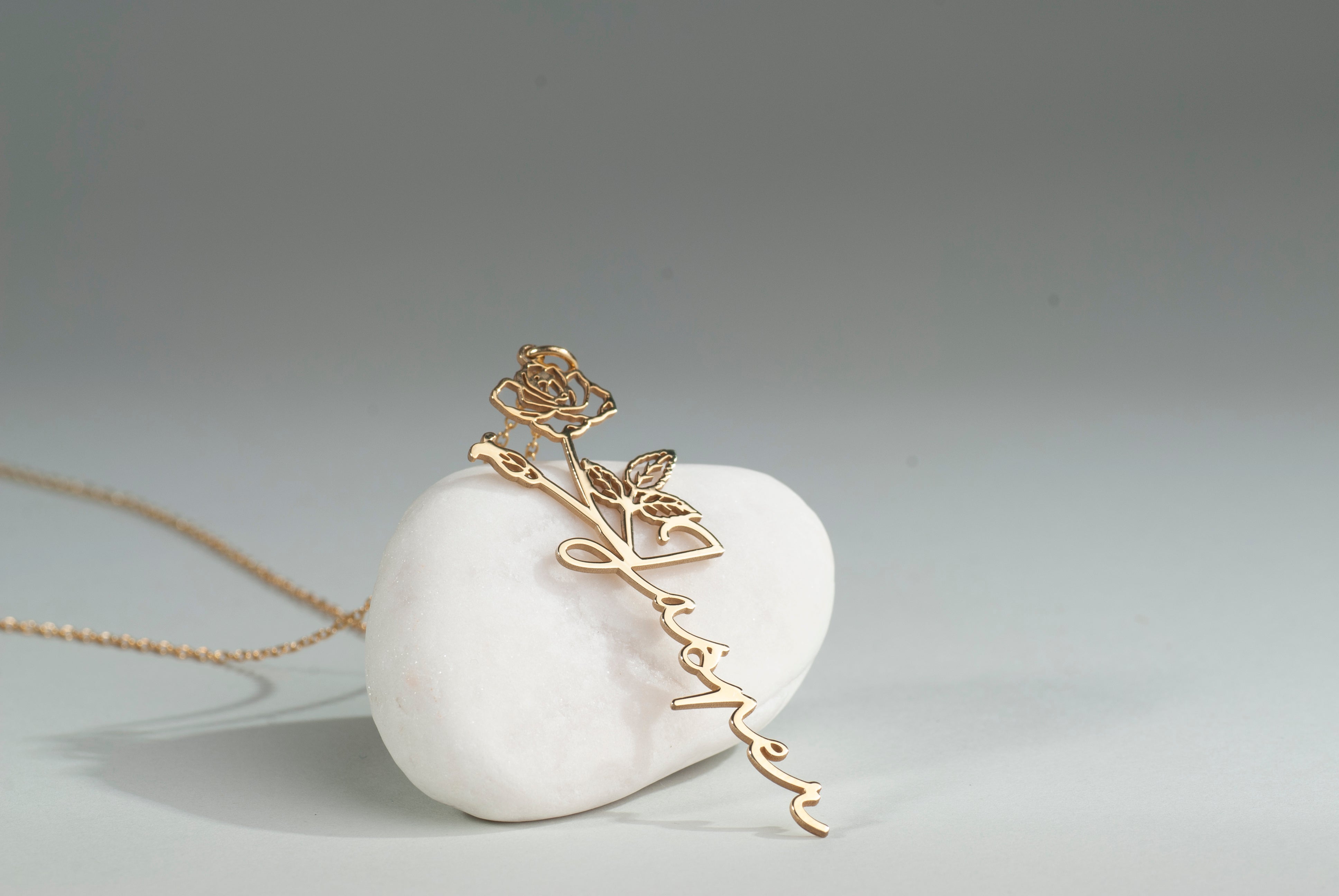 Birth Flower Name Necklace