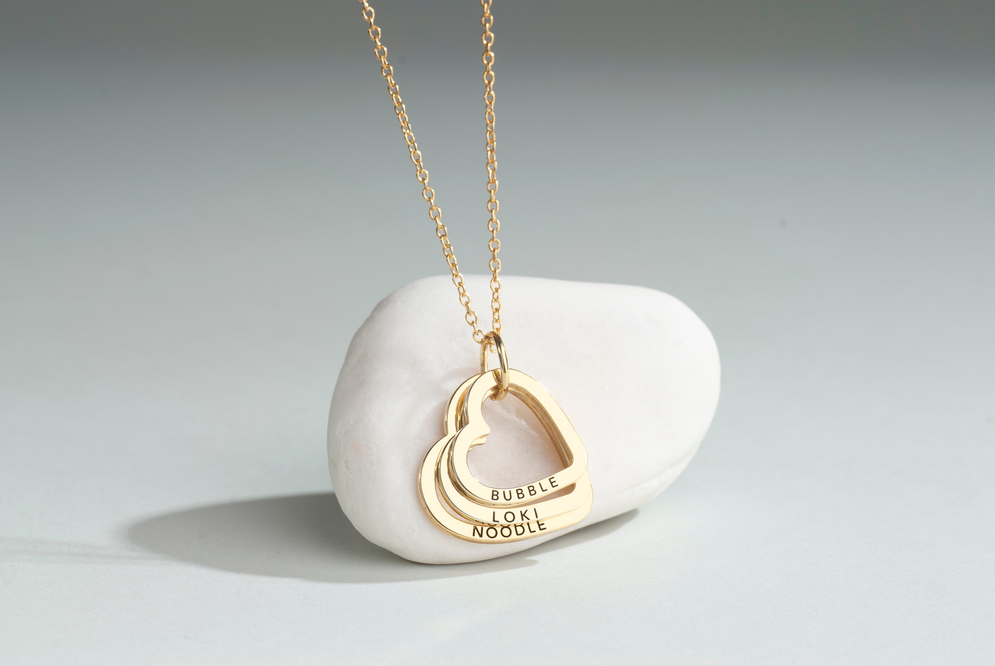 Engraved Heart Family Name Necklace