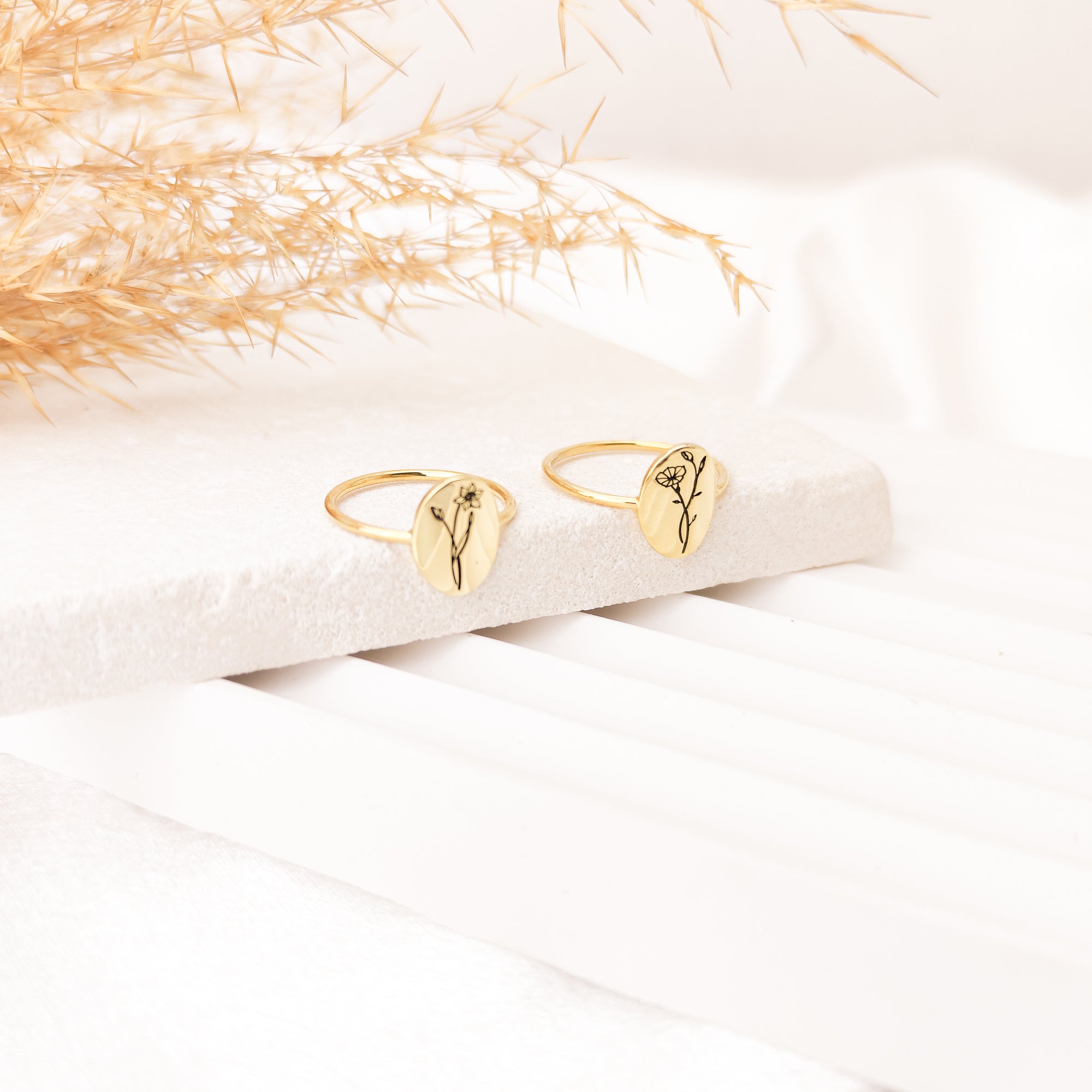 Birth Flower Floral Ring