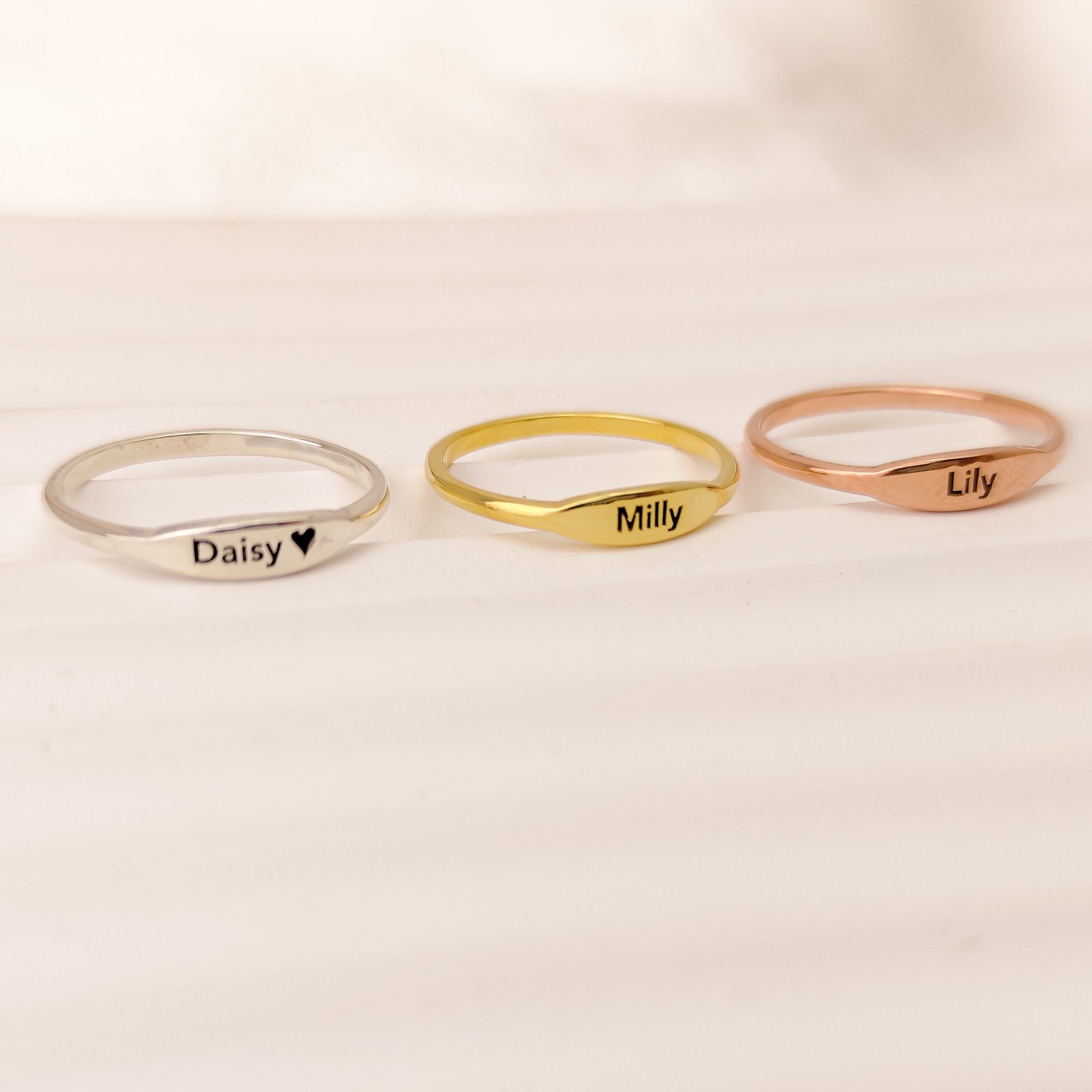 Engraved Dainty Name Ring