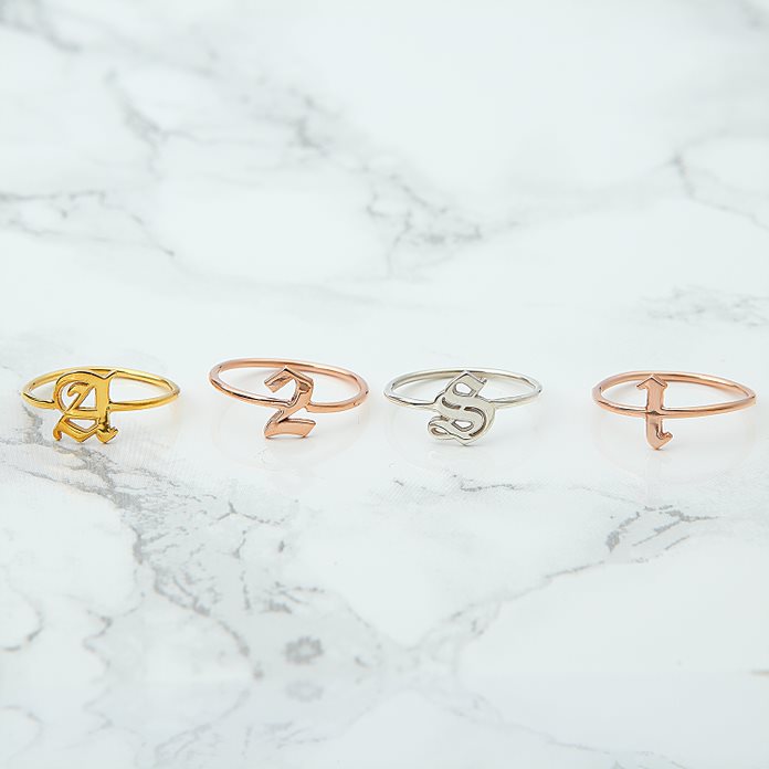Dainty Signet Ring With Letter