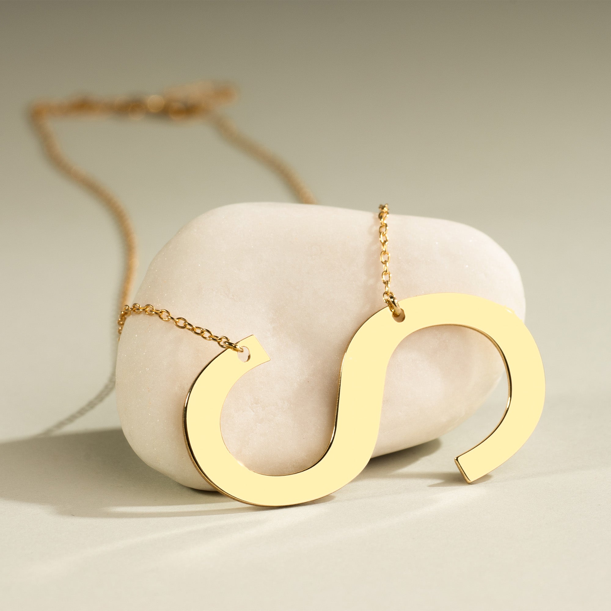 Large Sideways Initial Necklace