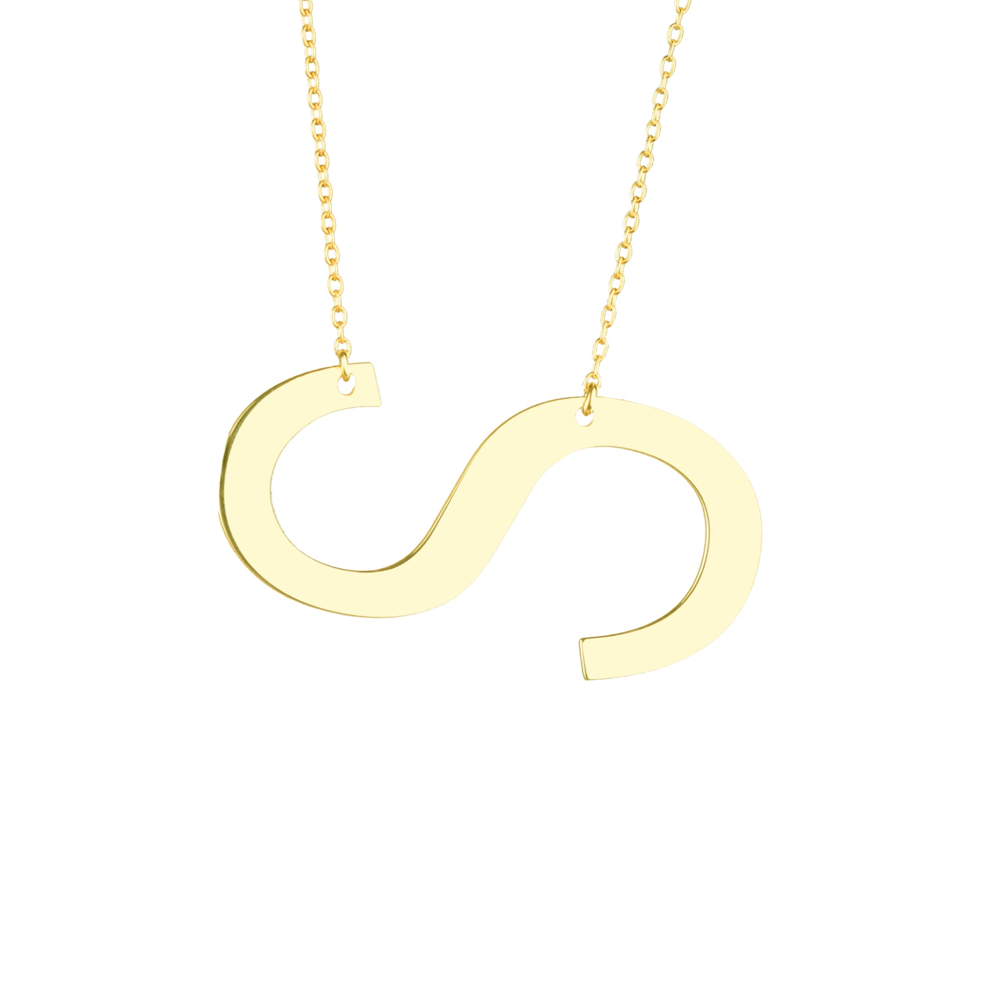 Large Sideways Initial Necklace