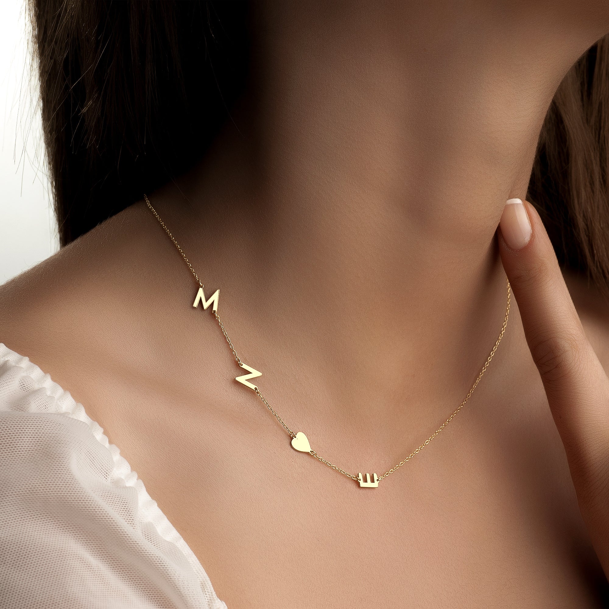 Sideways Initial Necklace