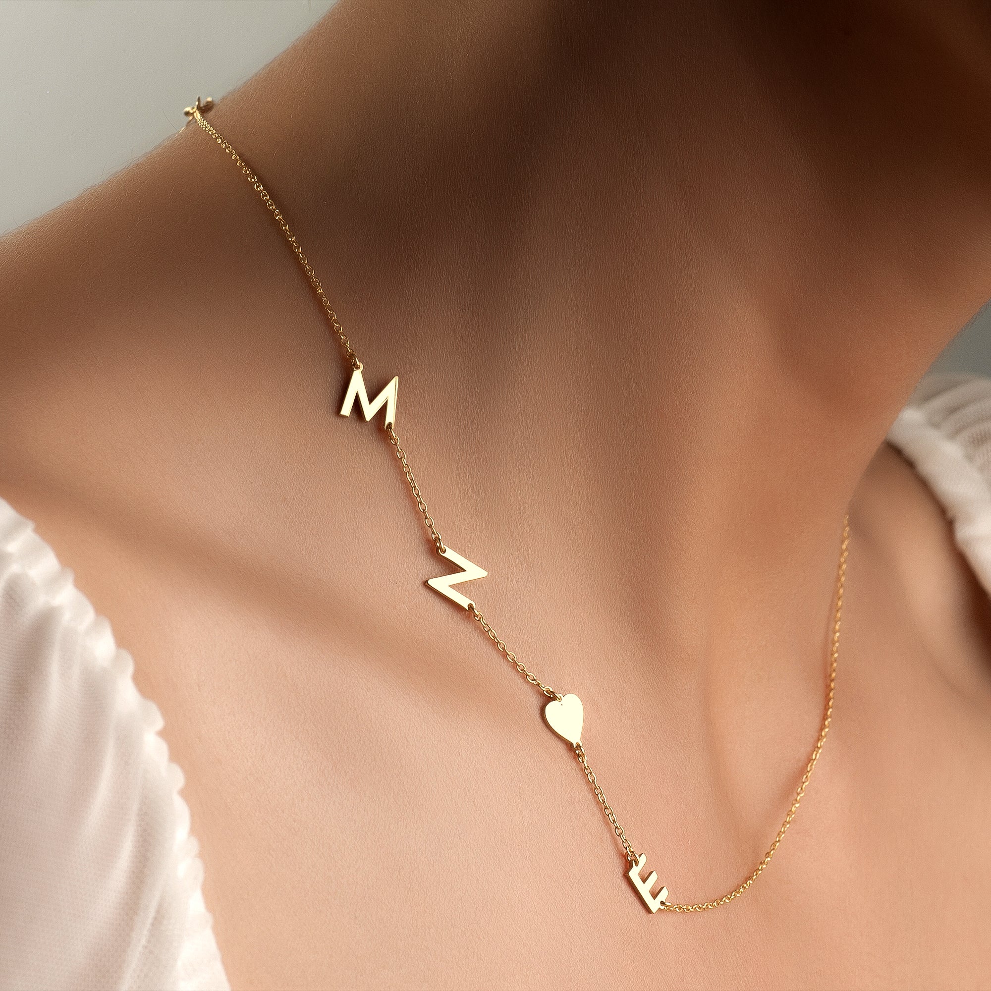 Sideways Initial Necklace