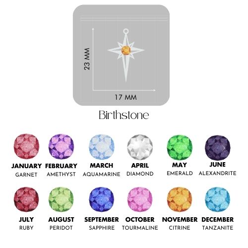 North Star With Birthstone
