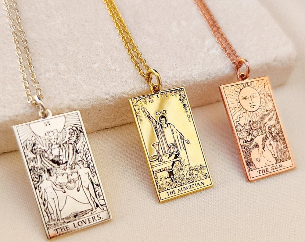 Personalized Tarot Card Necklace