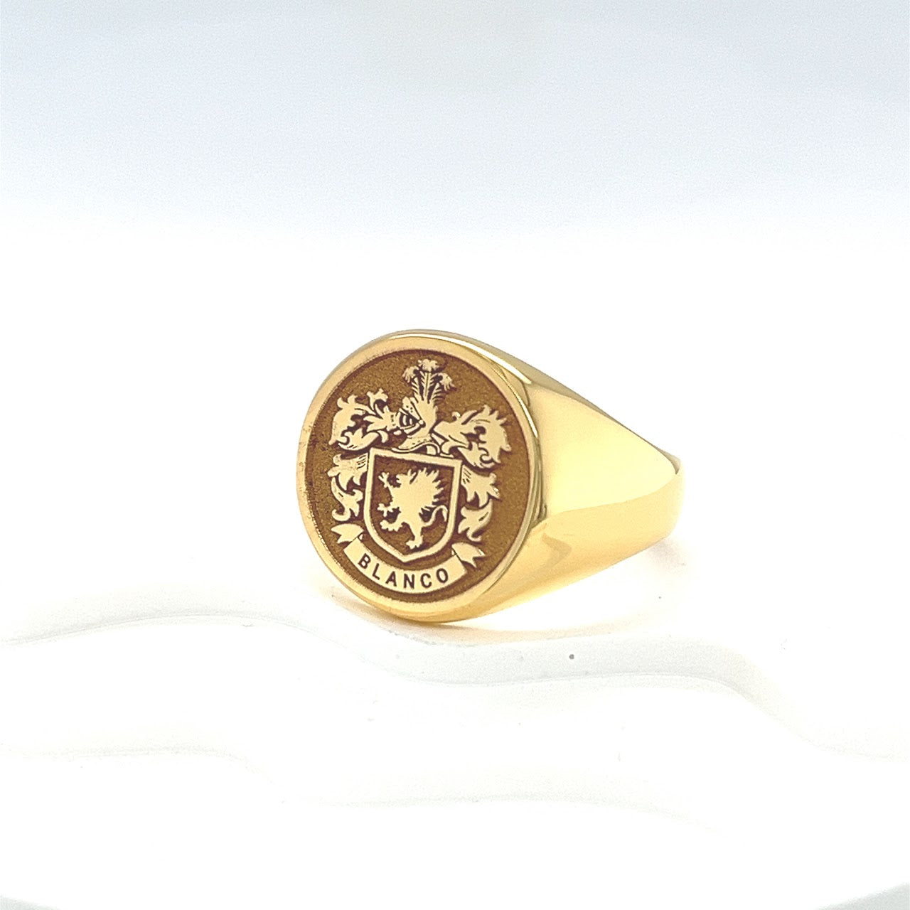 Solid Gold Custom Engraved Signet Ring