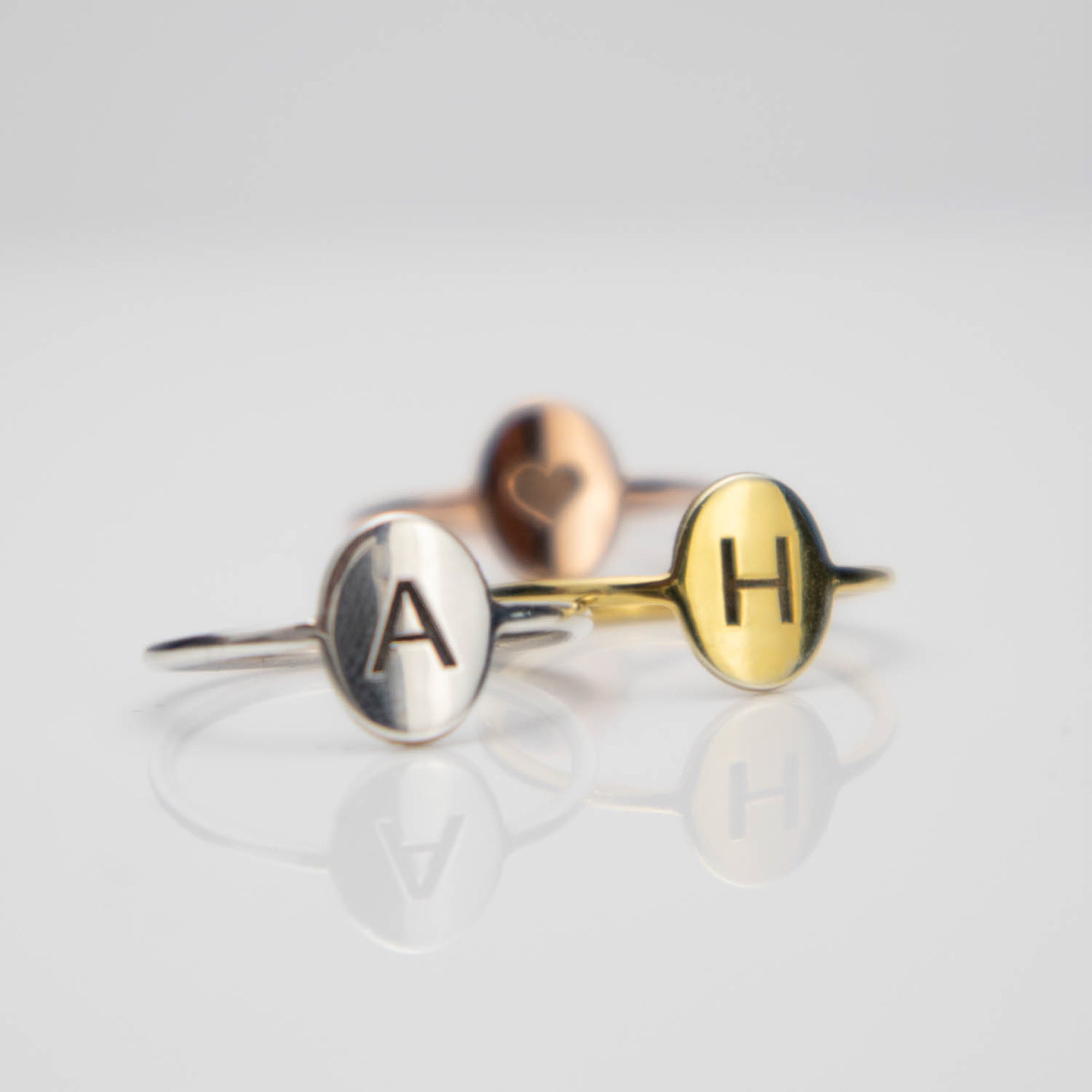 Dainty Signet Ring With Letter