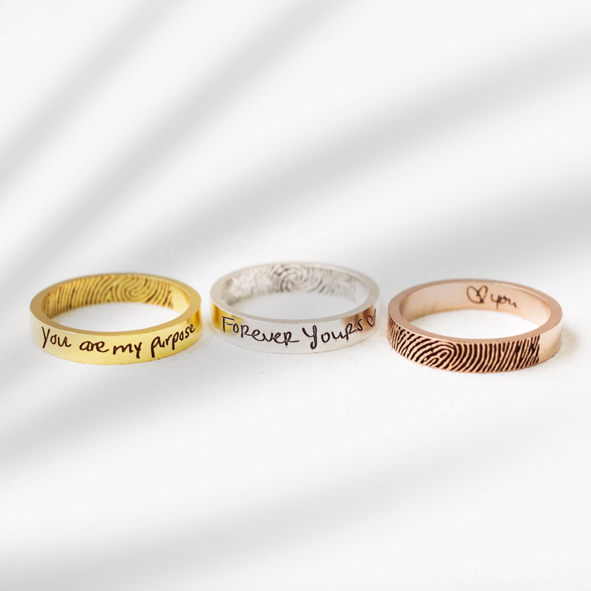 Handwriting Fingerprint Ring