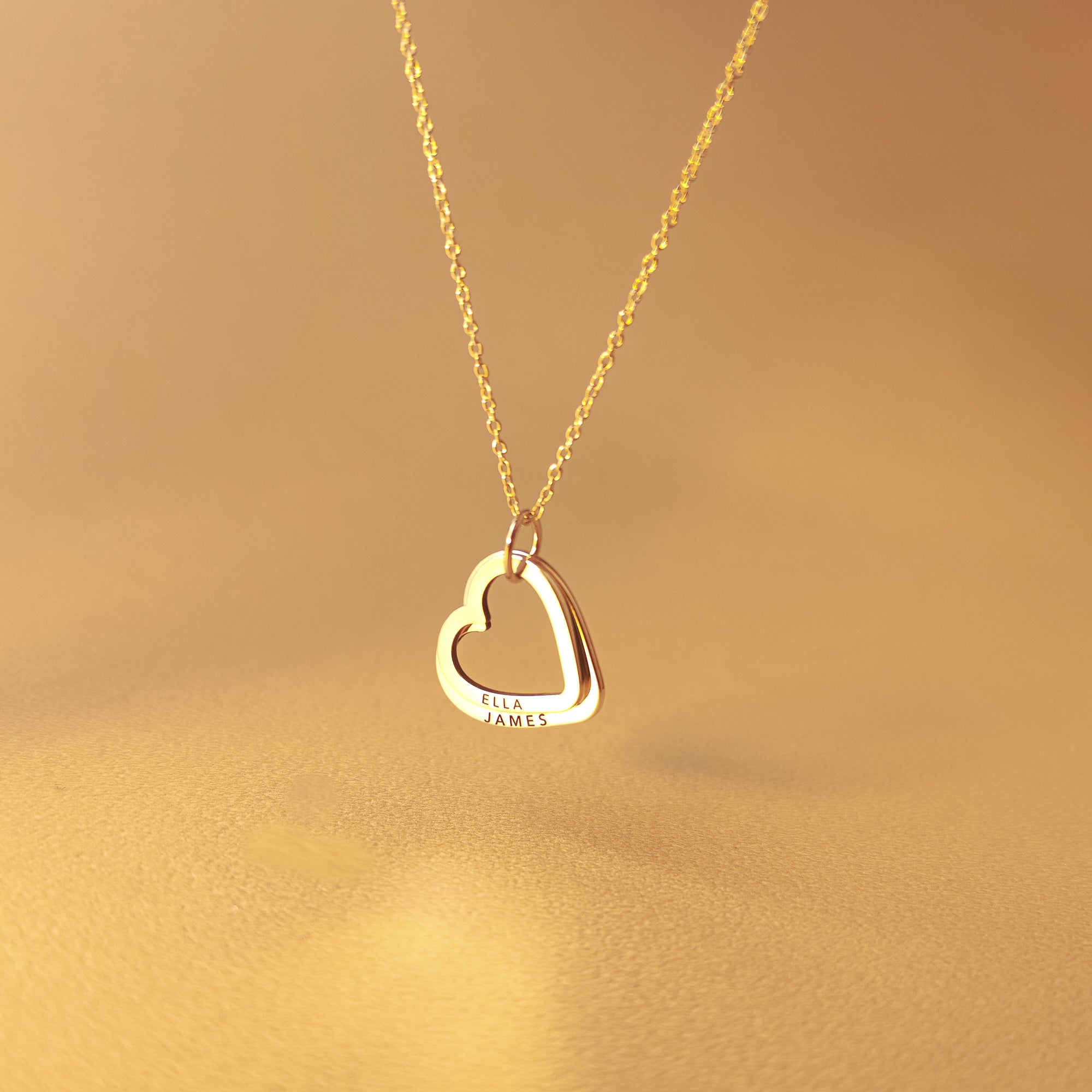 Engraved Heart Family Name Necklace