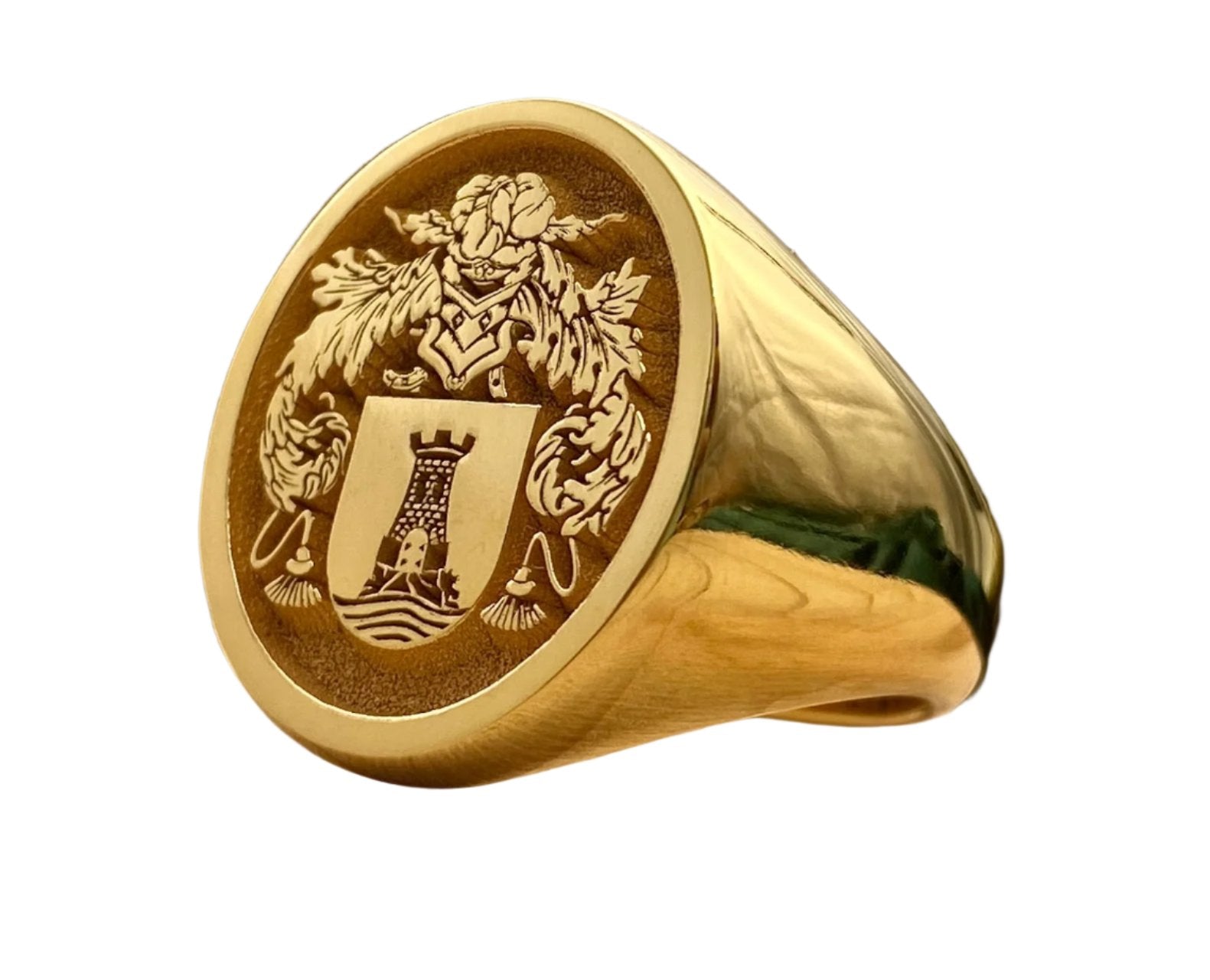 Solid Gold Custom Engraved Signet Ring