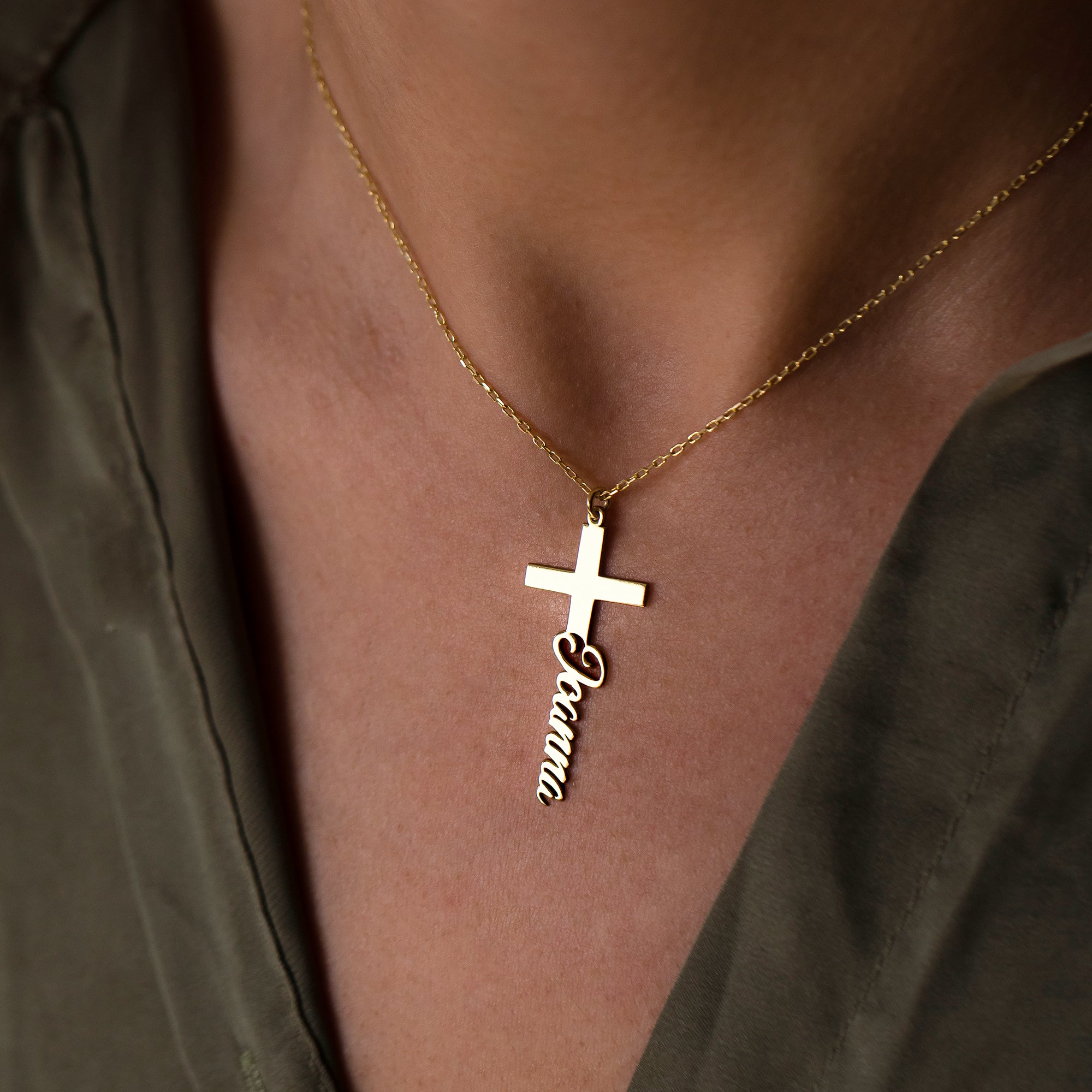 Custom Name Cross Necklace