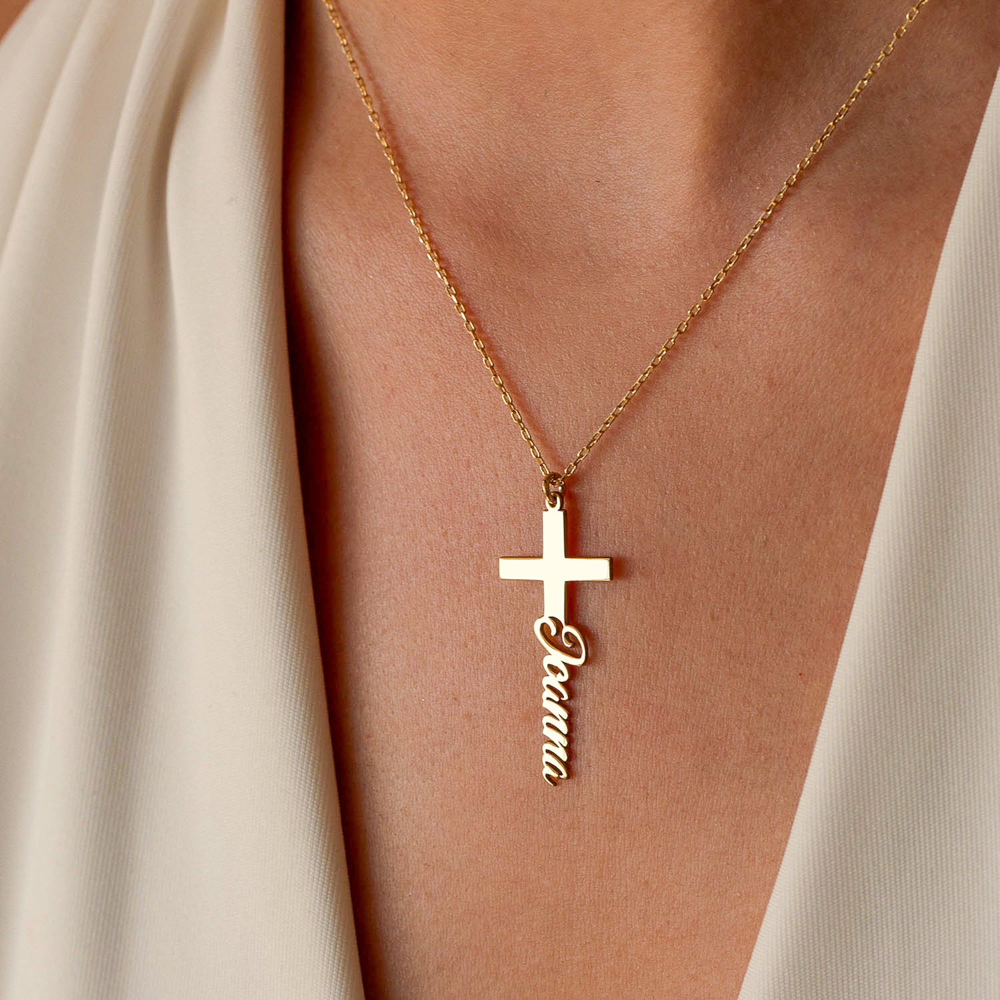 Custom Name Cross Necklace