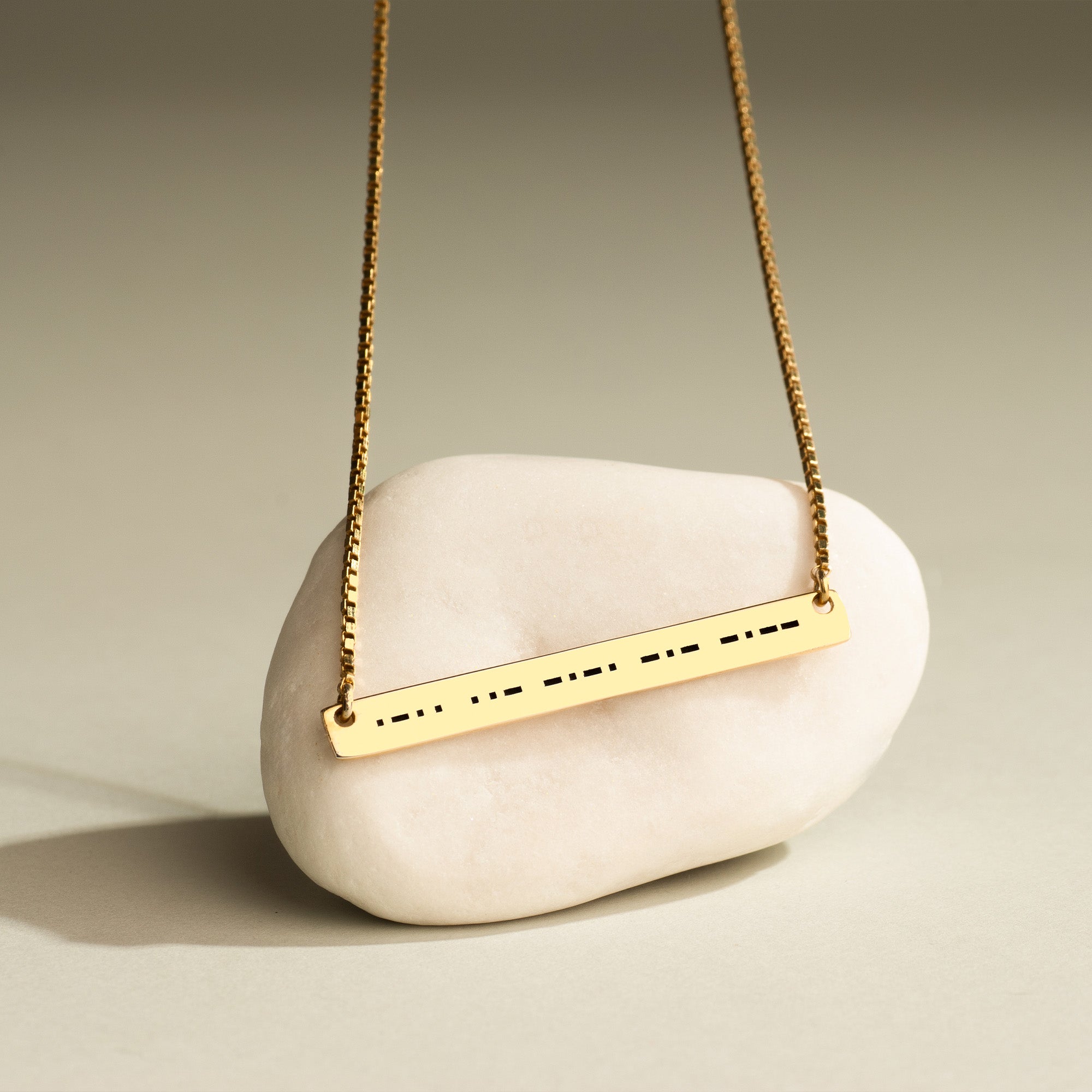 Engraved Morse Code Bar Necklace