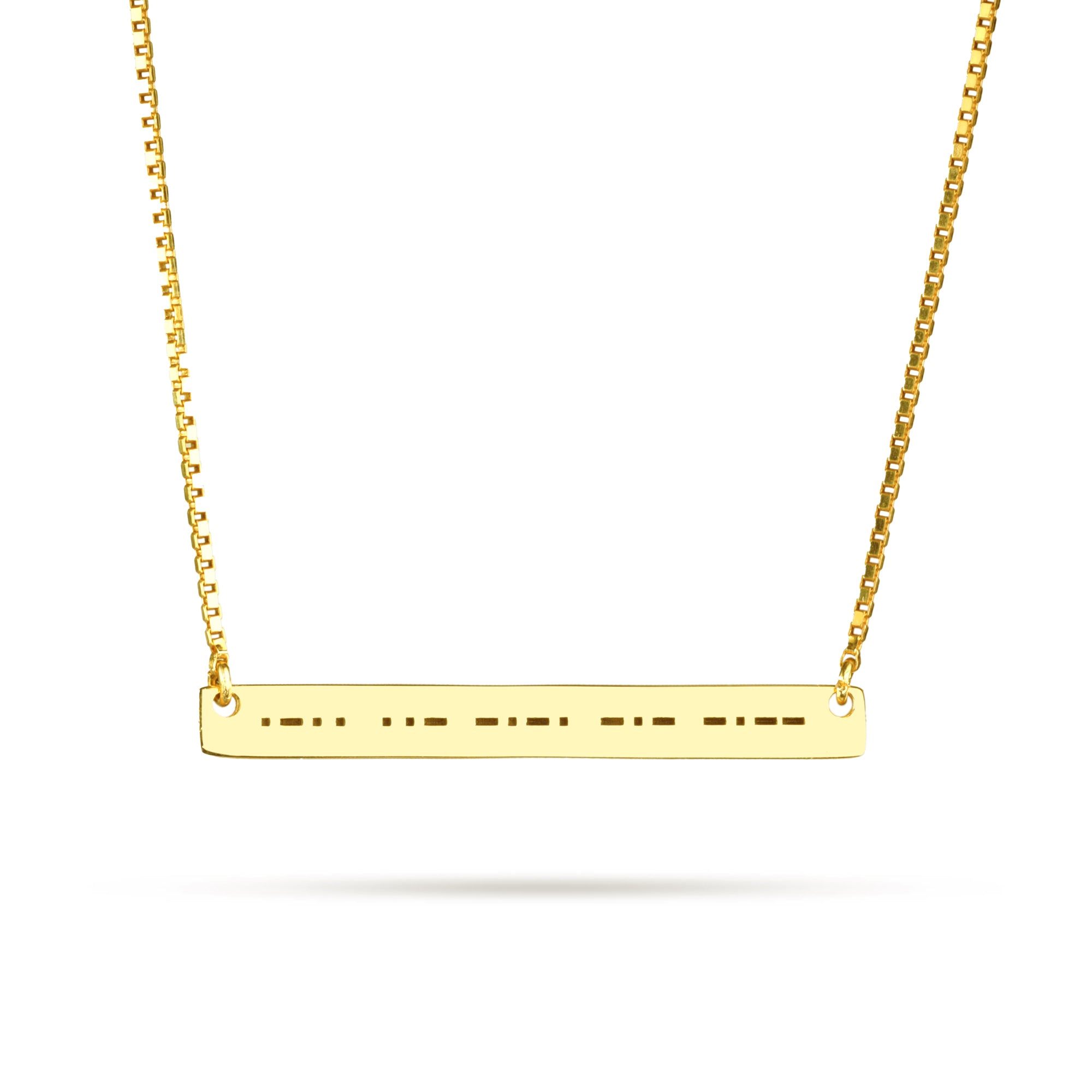 Engraved Morse Code Bar Necklace