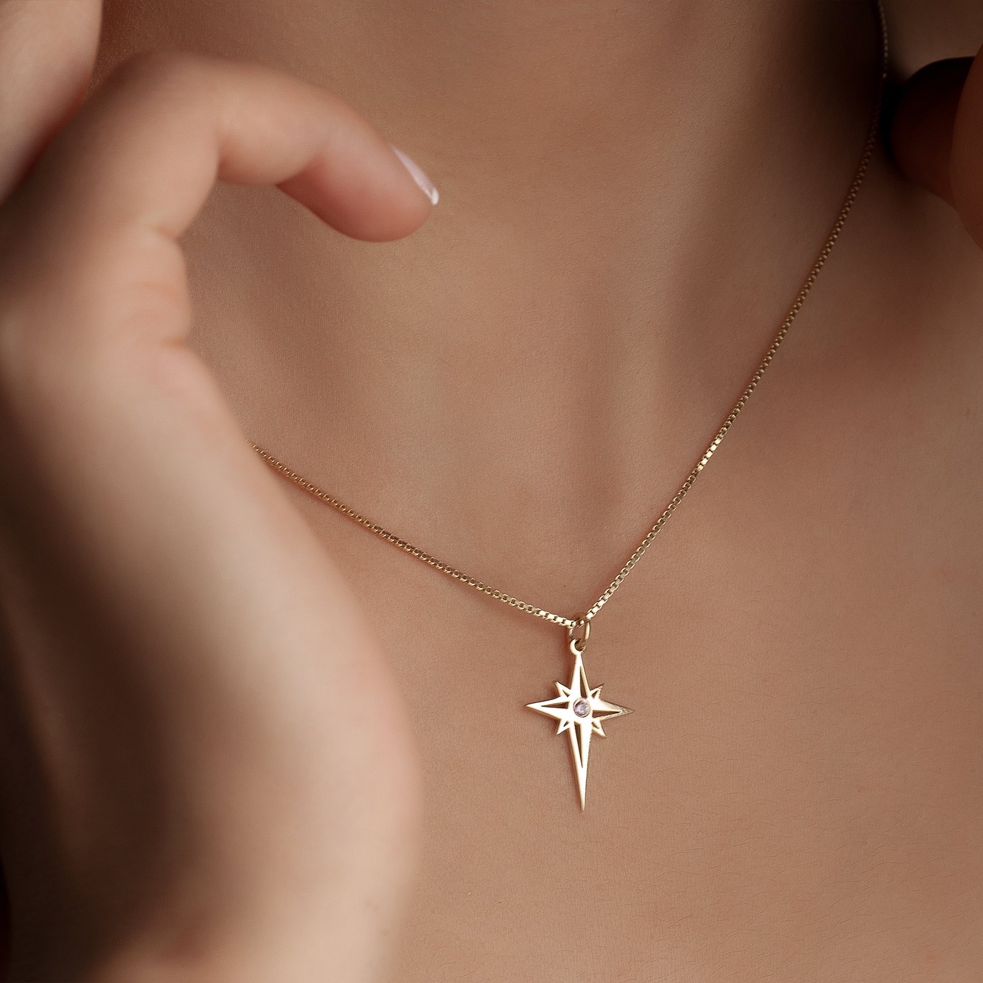 North Star With Birthstone