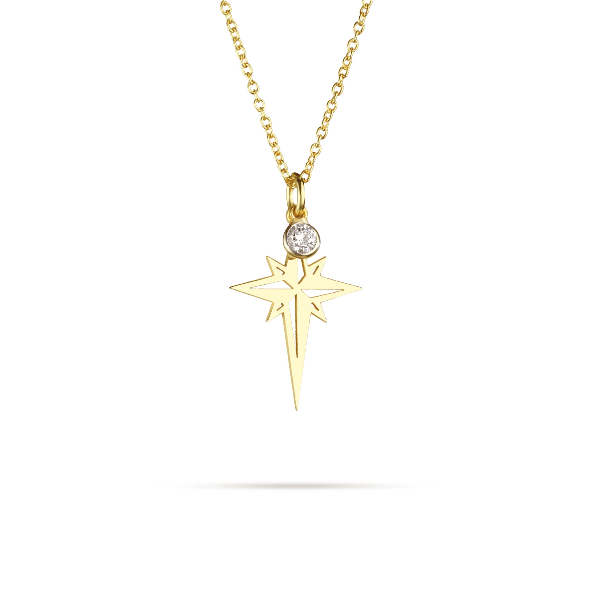 North Star With Dangling Birthstone Necklace